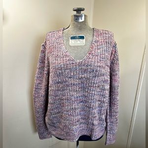 Ady P New Space Dye Long Sleeve V-Neck Sweater Women’s Large